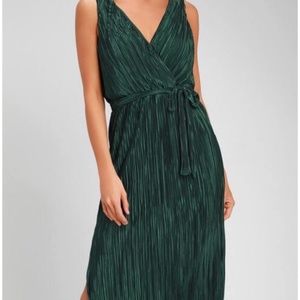 BB Dakota Happy Pleat Emerald Green Dress XS NWT